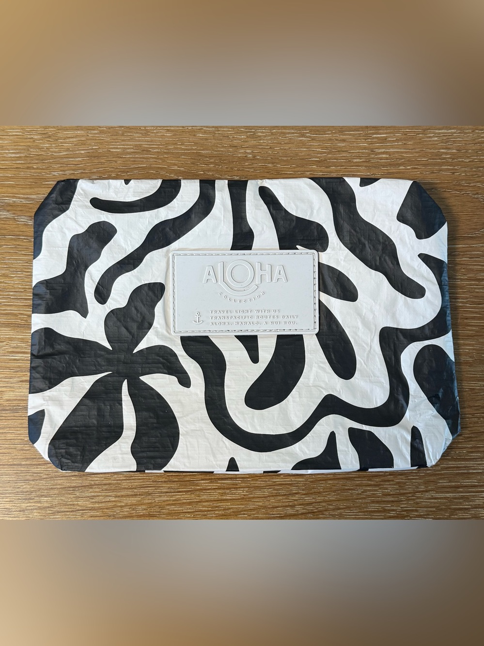ALOHA Collection Black & White Zebra Print Pouch